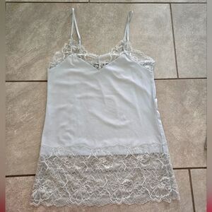 NWT White House Black Market XS Baby Blue Lace Camisole w/ Adjustable Straps
